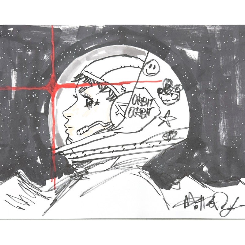 Exclusive Drawing by Artist Matteo de Longis at Caparezza’s concert in Milan, 15/07/26  (Including a Complimentary Book, CD, and Vinyl Record) - In support of EMERGENCY