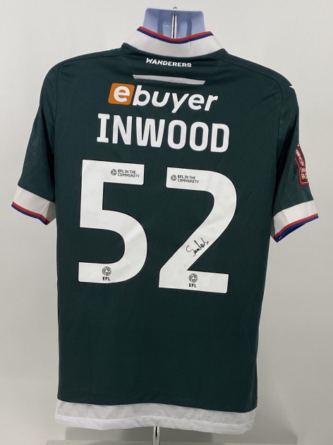 Sam Inwood's Bolton Wanderers Signed Match Worn Away Shirt, vs Walsall 