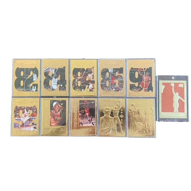 Set of Ten Gold Michael Jordan Upper Deck Cards