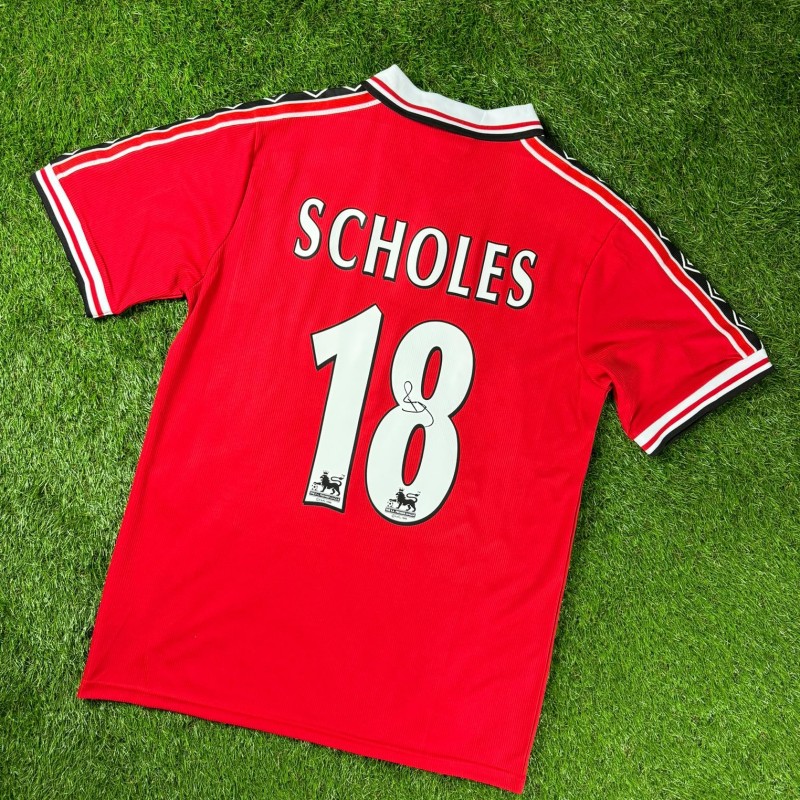 Paul Scholes Signed Manchester United 1999 Home Football Shirt