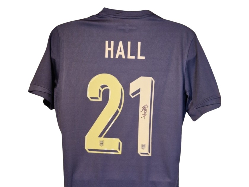 Lewis Hall Signed England 2024-25 Away Football Shirt 