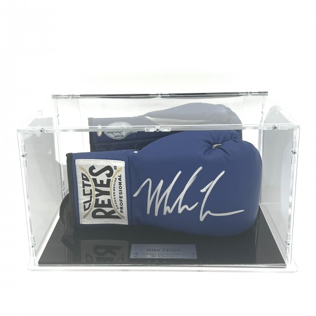 Mike Tyson Signed Boxing Glove in Display Case