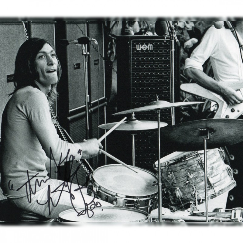 Photograph Signed by the Rolling Stones' Charlie Watts 