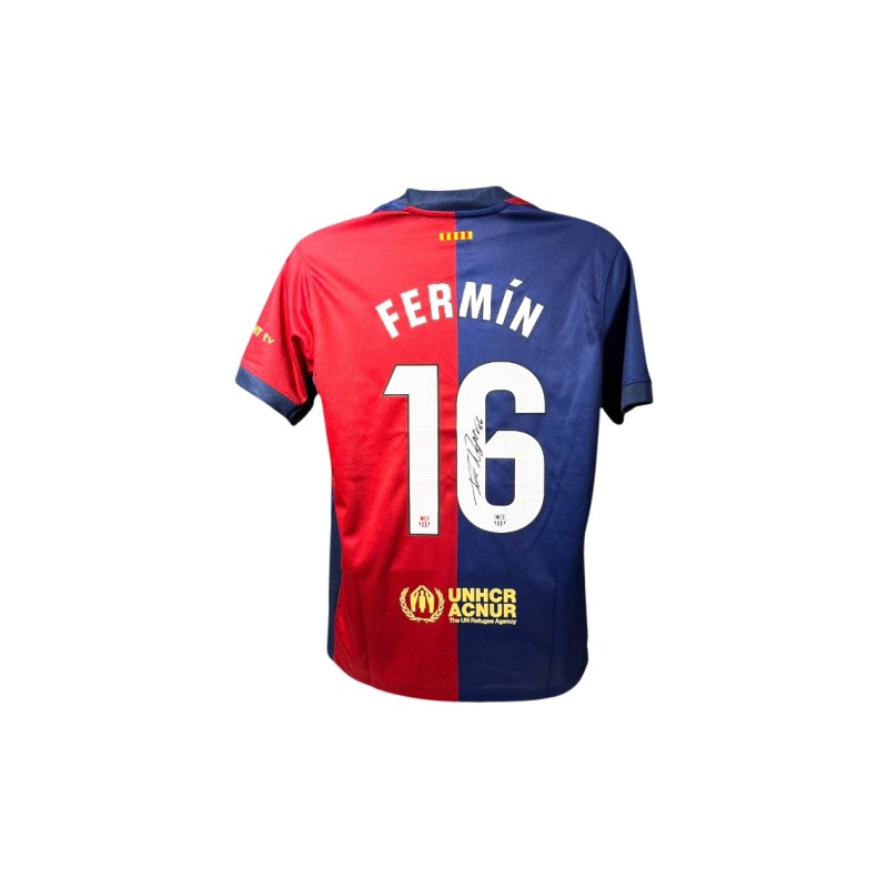 Maglia Replica firmata di Fermin Lopez FC Barcelona 2024/25