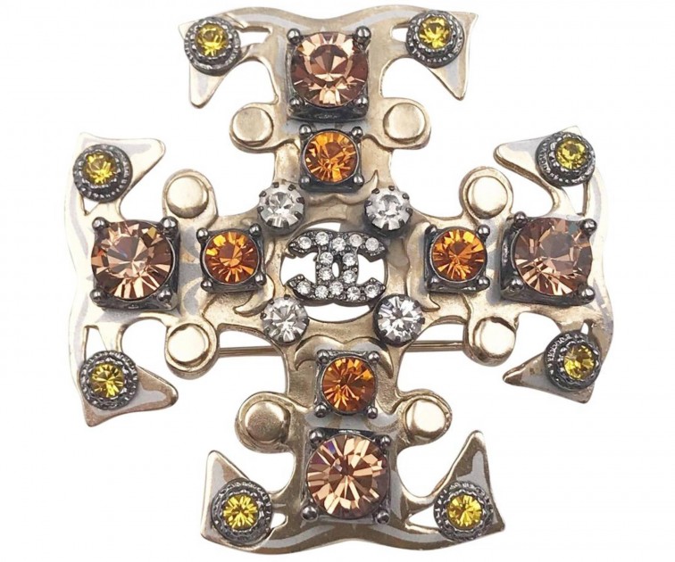 Chanel Gothic Cross Brooch Pendant