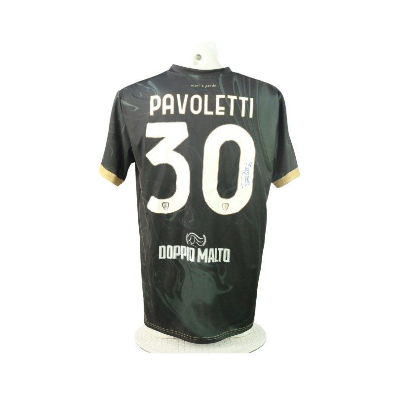 Pavoletti's Signed Unwashed Shirt, Cagliari vs Napoli 2024