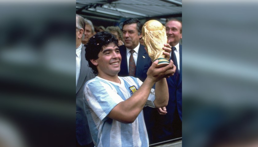 Maradona Signed Replica World Cup 