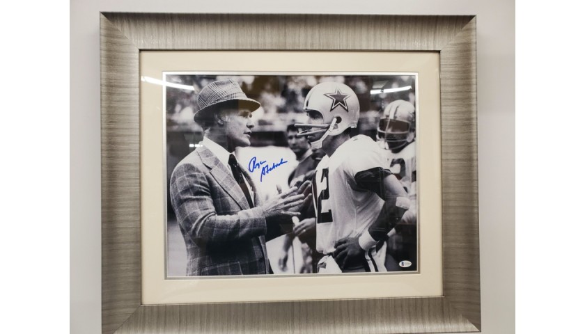 Roger Staubach Signed Photograph with Coach Landry