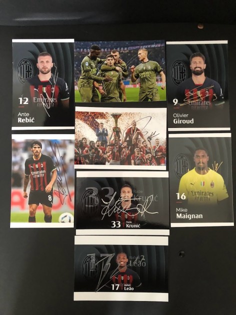 Set of Photographs Signed by AC Milan Players