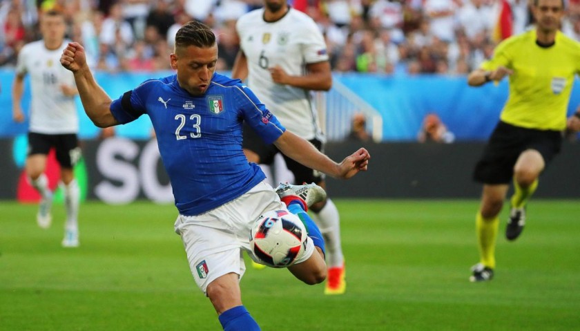 Giaccherini's Issued/Worn Germany-Italy Shirt, Euro 2016