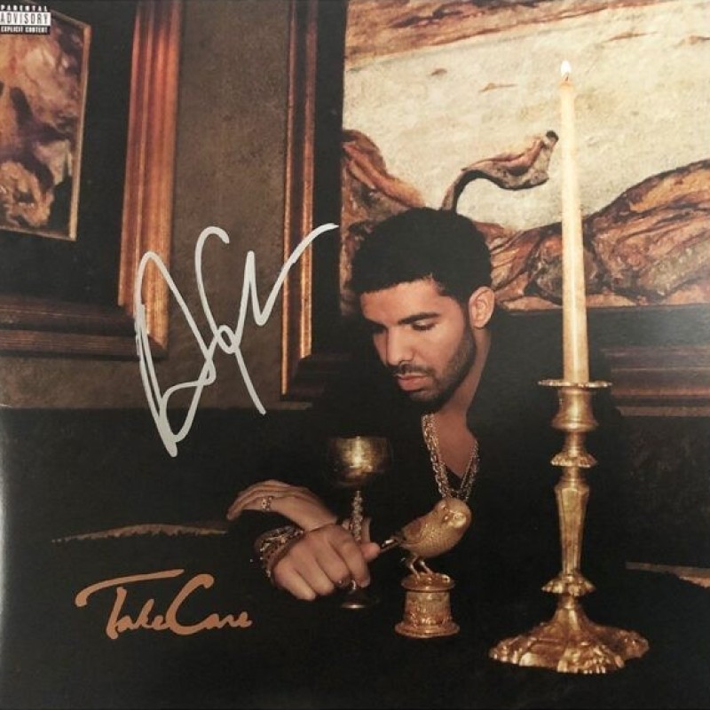 Drake Signed Take Care Album Cover Vinyl Record 