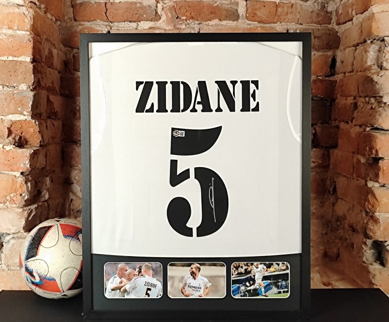 Maglia Real Madrid firmata e incorniciata di Zinedine Zidane