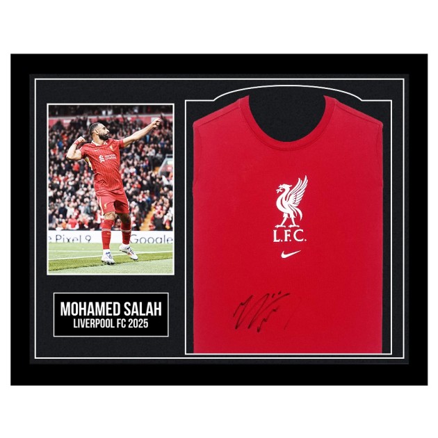 Mo Salah's Liverpool 2025 Signed and Framed Shirt