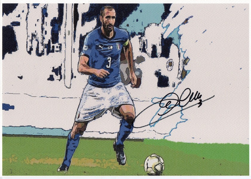 Stampa artistica autografata da Giorgio Chiellini