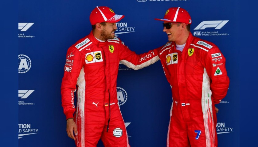 Ferrari Cap Signed by Raikkonen and Vettel