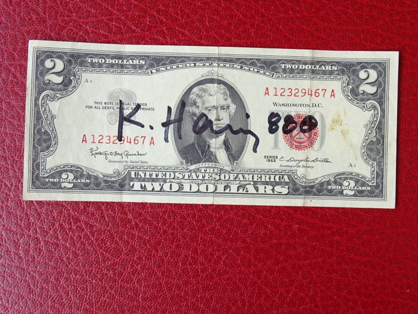 Dollars hand-signed by Keith Haring