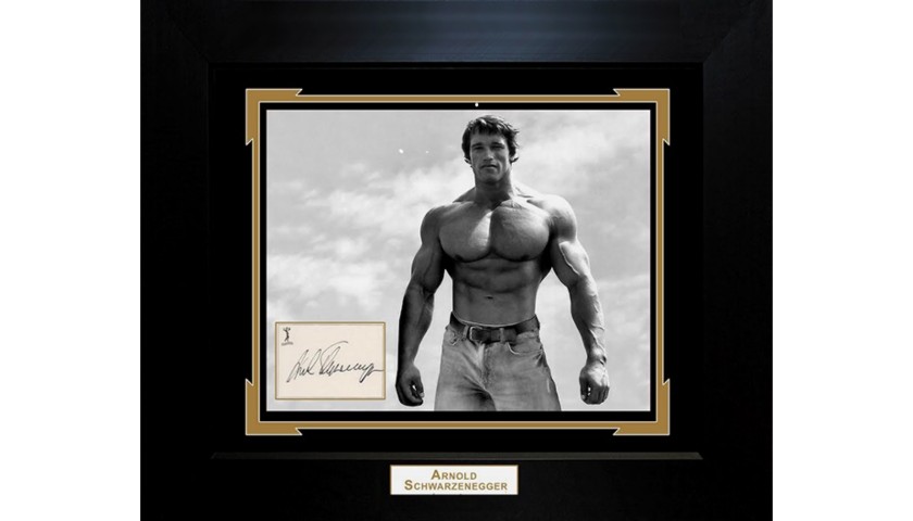 Arnold Schwarzenegger Hand Signed, Custom Framed Display