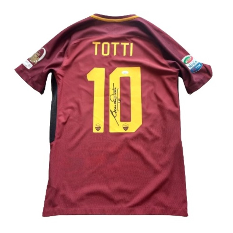 Totti's AS Roma Signed Match Shirt, 2016/17 Last Match 