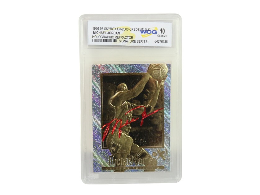 Michael Jordan Skybox Ex-2000 Holographic Refractor Signature Card, 1996/97