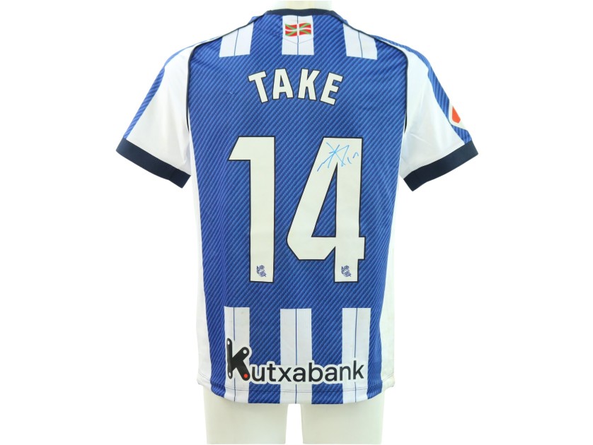Take's Signed Unwashed Shirt, Real Sociedad vs Athletic Bilbao 2025