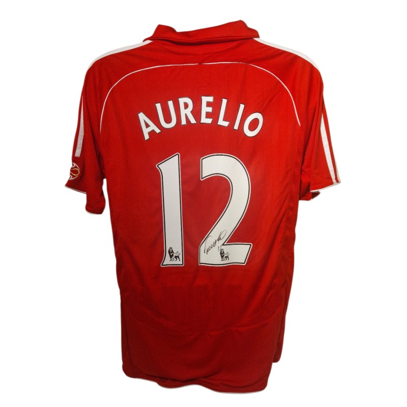 Fabio Aurelio Signed Liverpool 2004–05 Home Football Shirt