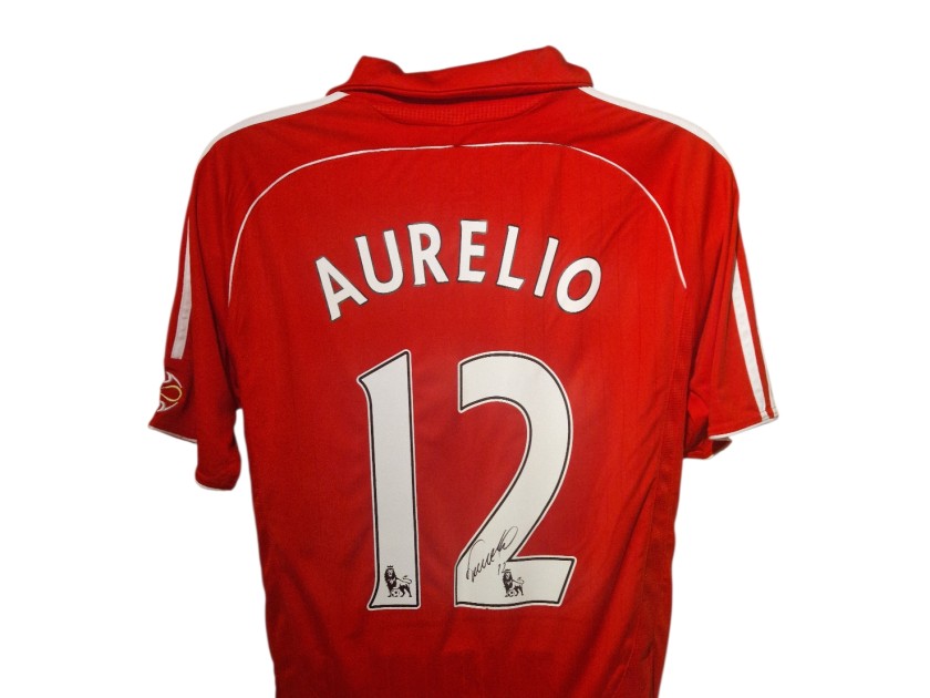 Fabio Aurelio Signed Liverpool 2004–05 Home Football Shirt