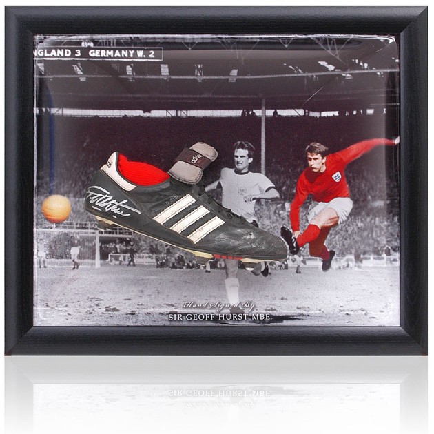 Sir Geoff Hurst Signed Football Boot Presentation