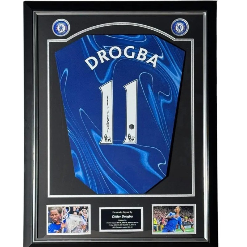 Didier Drogba’s Chelsea 2024/25 Signed and Framed Official Shirt