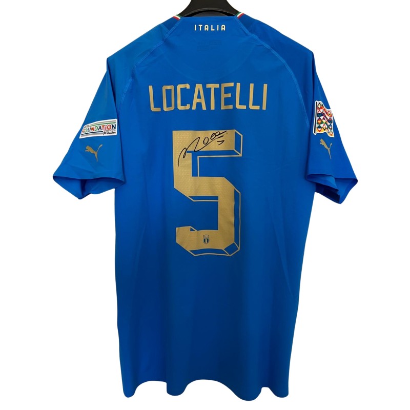 Locatelli's Signed Match-Issued Shirt, Italy vs Hungary Nations League 2022