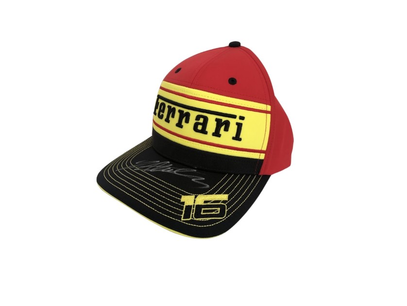 Cappellino ufficiale Leclerc Scuderia Ferrari, Monza 2023 - Autografato