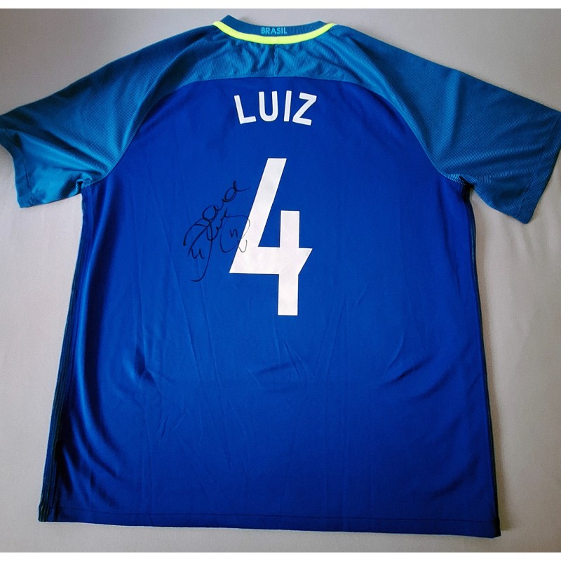 David Luiz's Brazil Signed Away Shirt