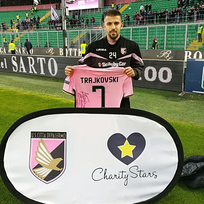 Trajkovski 's Match-Worn and Signed Shirt from Palermo-Brescia 2017/18