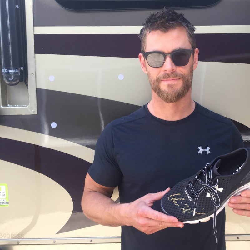 Chris Hemsworth's Autographed Underarmour Trainers from his Personal Collection