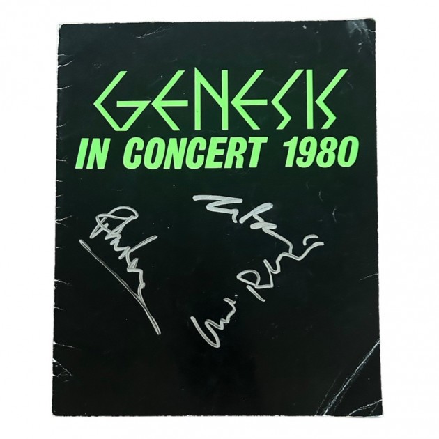 Programma concerti tour 1980 dei Genesis - Autografato