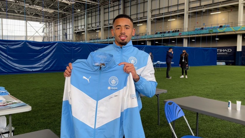 Jesus' Signed and Match Worn Manchester City Walkout Jacket