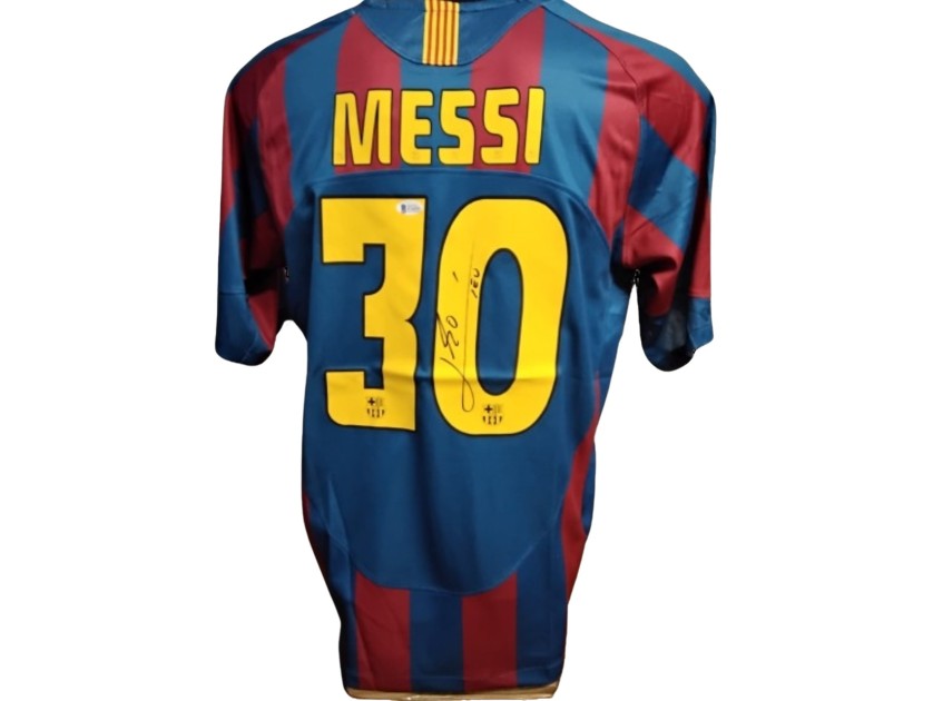 Maglia replica Messi Barcellona vs Arsenal, UCL Finale Parigi 2006 - Autografata