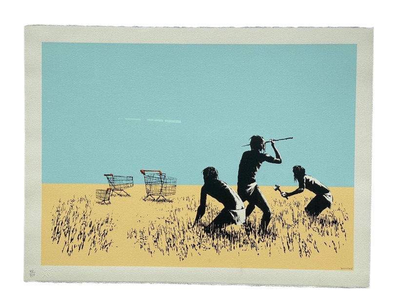 Trolleys (Colour) Screenprint By Banksy - Signed