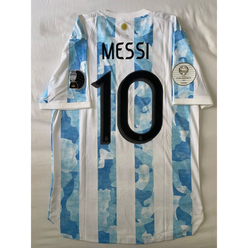 Lionel Messi's Argentina Copa America 2021 Final Match Issued Shirt Vs Brazil