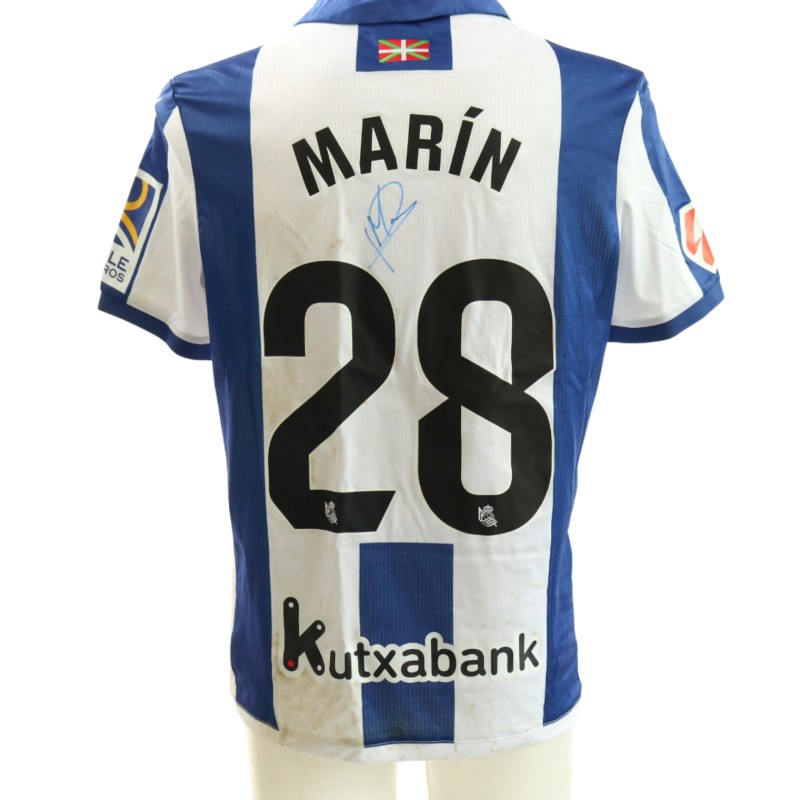 Marín's Signed Unwashed Shirt, Real Sociedad vs Valladolid 2025