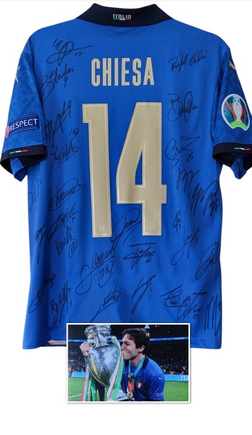 Maglia Gara Chiesa Italia vs Inghilterra, Finale EURO 2020 - Autografata dalla Rosa