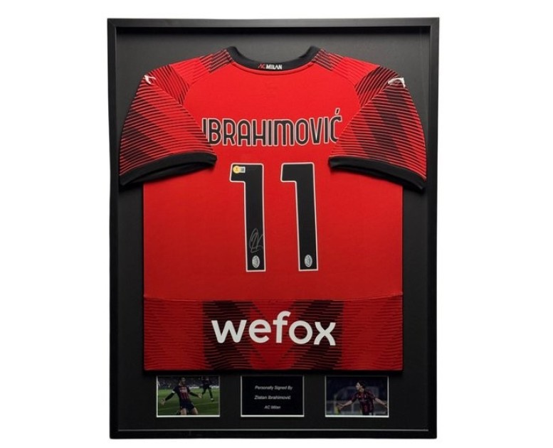 Zlatan Ibrahimovic's AC Milan 2023/24 Signed And Framed Shirt