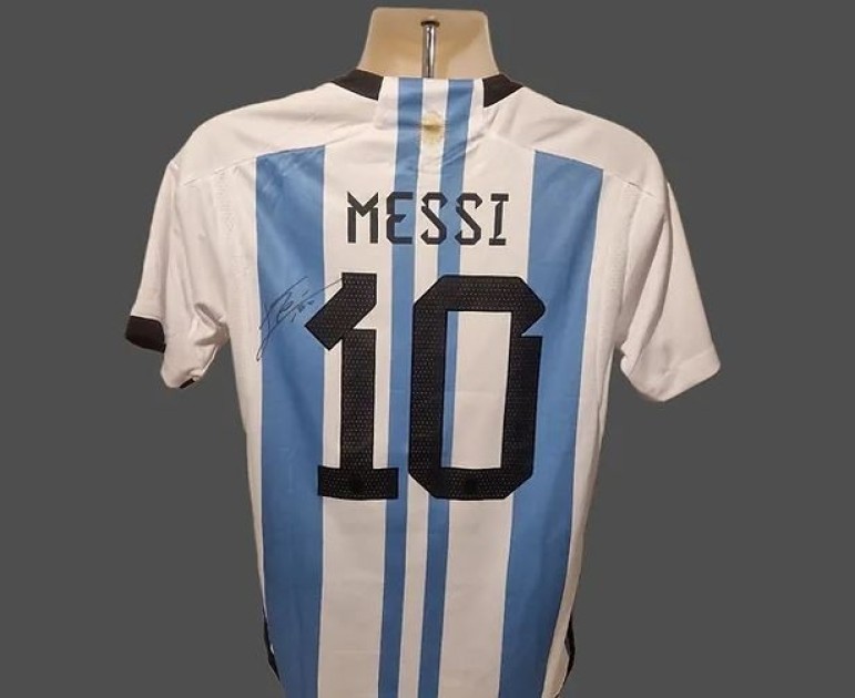 Maglia Messi Argentina Campione del Mondo 2022 - Autografata e incorniciata