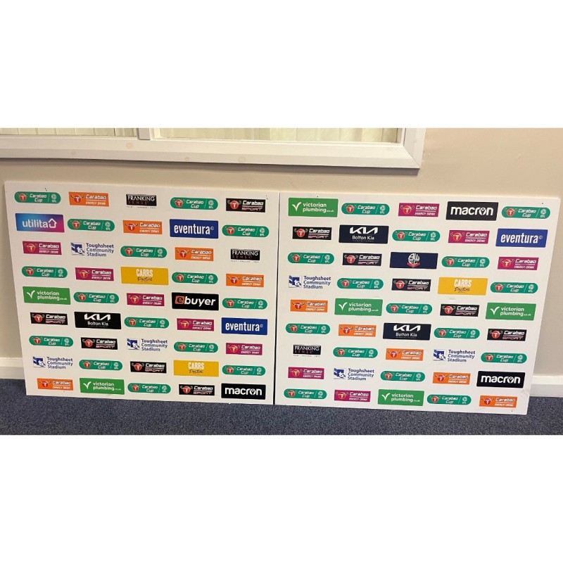 Bolton Wanderers FC Carabao Cup Media Back Drop Boards 