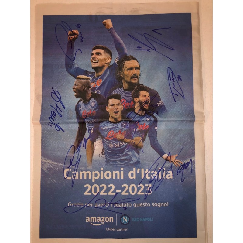 Poster Scudetto Napoli, 2022/23 - Autografato dalla rosa