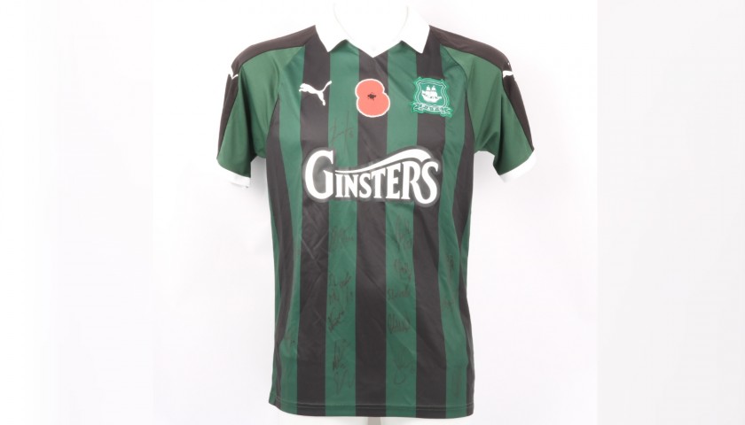 Plymouth Argyle Official Poppy Shirt Signed by the Team