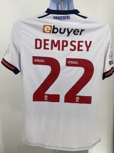 La maglia firmata di Kyle Dempsey del Bolton Wanderers indossata durante la partita