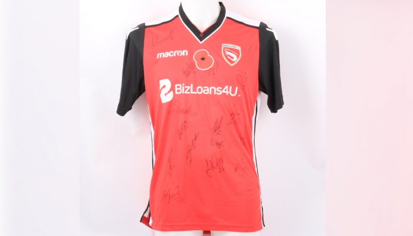 Morecambe Official Poppy Shirt Signed by the Team