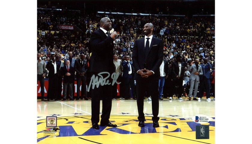 Magic Johnson Signed Photograph with Kobe Bryant