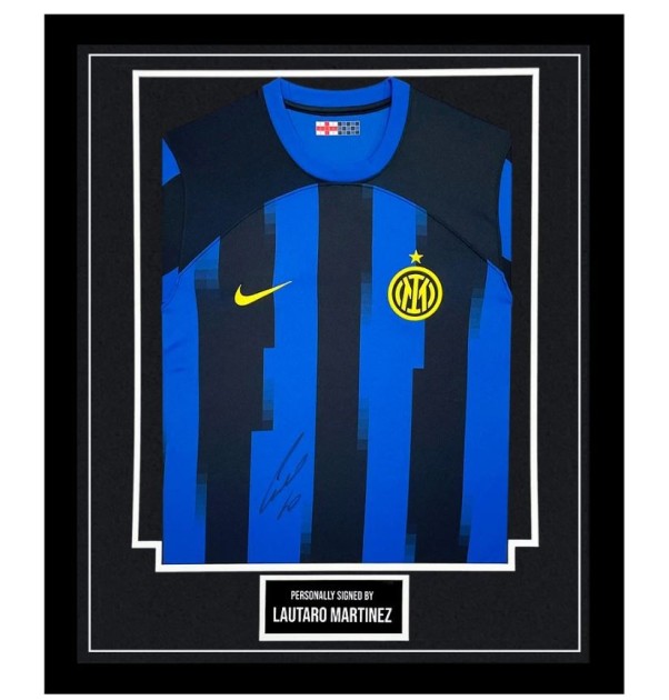 Lautaro Martinez's Inter Milan Signed and Framed Shirt