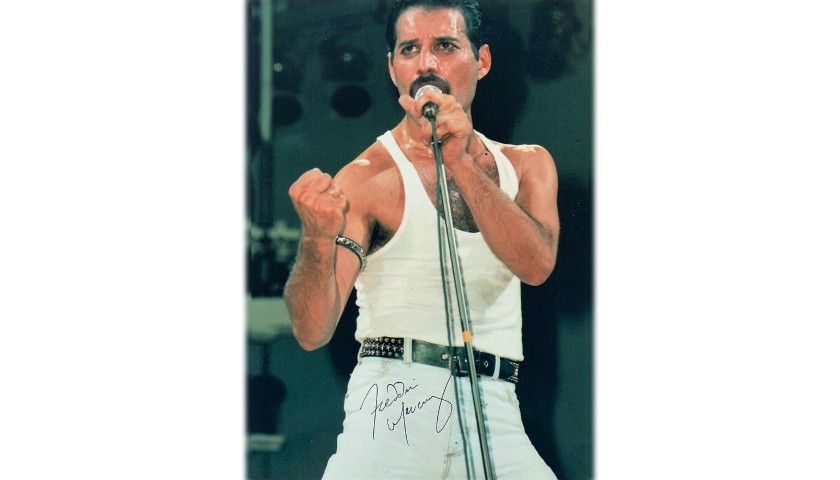 Freddie Mercury Signed Photograph - Wembley 1985